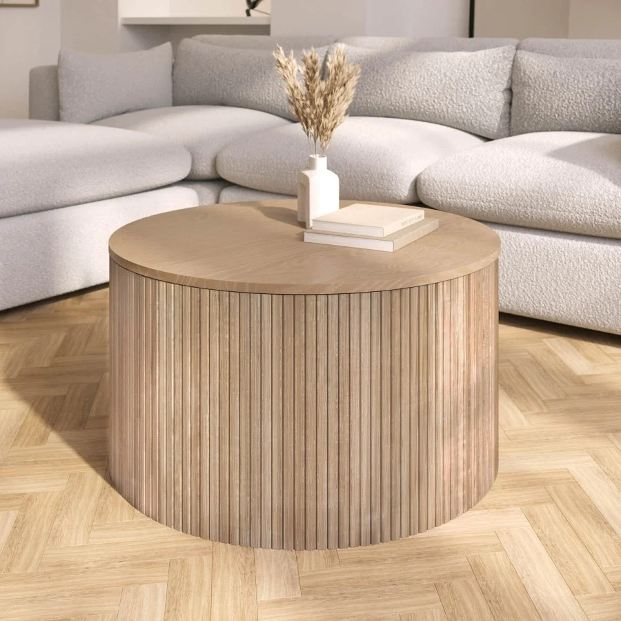 Round Oak Coffee Table Round Oak Coffee Table - Image 1