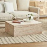 Travertine-Look Coffee Table