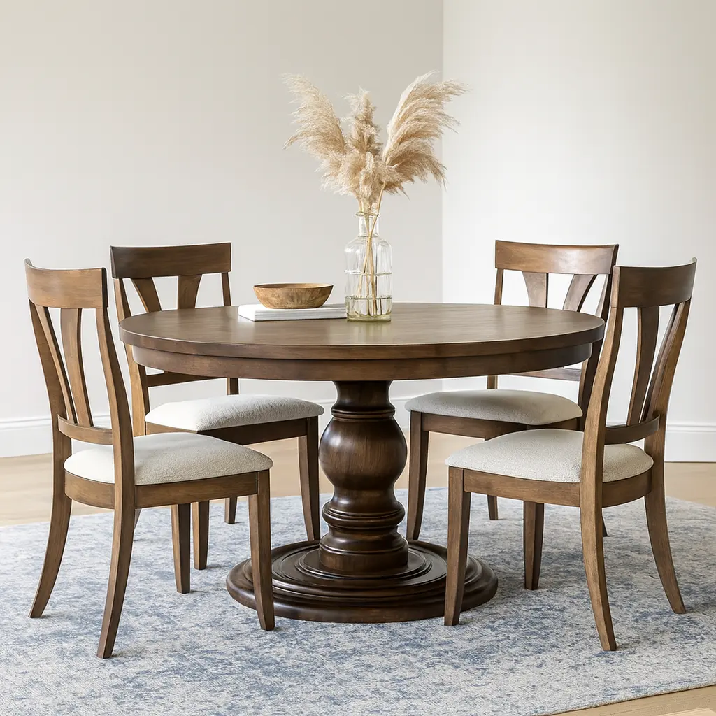 round-maple-dining-table Round Pedestal Dining Table - Image 1